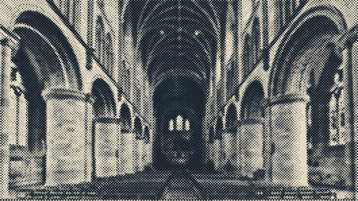 The nave of a cathedral.